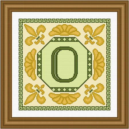 cross stitch pattern Classic Monogram - O