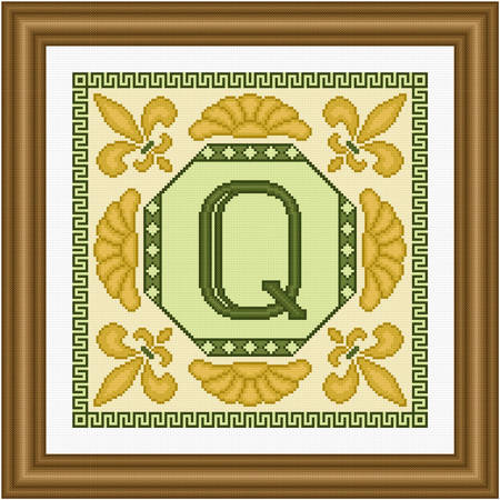 cross stitch pattern Classic Monogram - Q