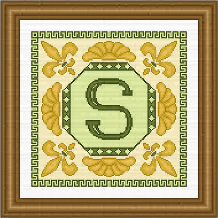 cross stitch pattern Classic Monogram - S