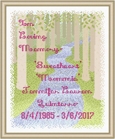 cross stitch pattern In Loving Memory - Stream / Woods