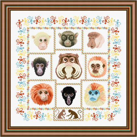 cross stitch pattern Monkey Shines
