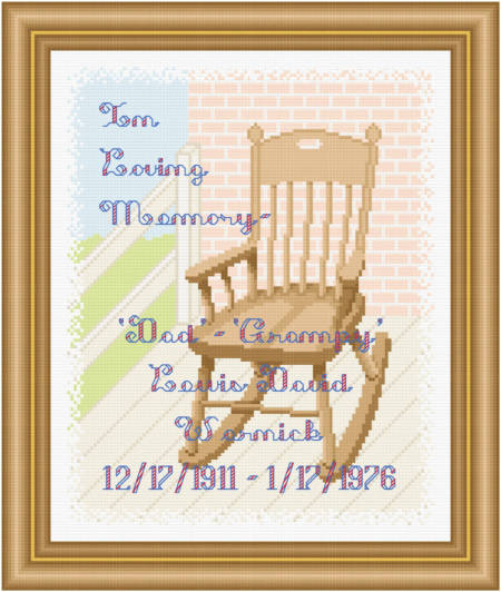 cross stitch pattern In Loving Memory - Wooden Rocking Chair