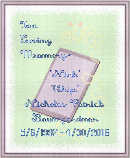 cross stitch pattern In Loving Memory - Phone, Ear Buds