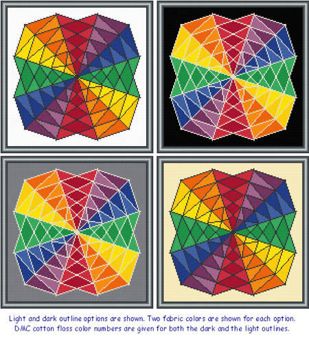 cross stitch pattern Twirling Rainbows