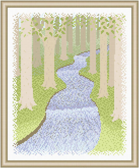cross stitch pattern Scenery - Woodland Retreat