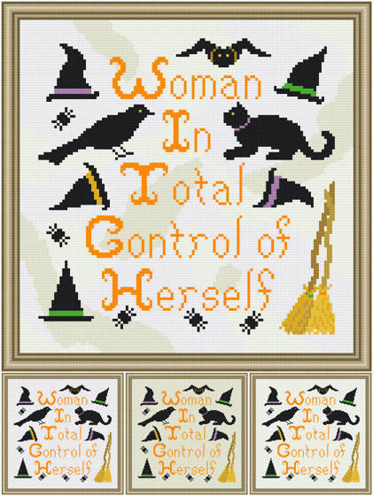 cross stitch pattern W. I. T. C. H.