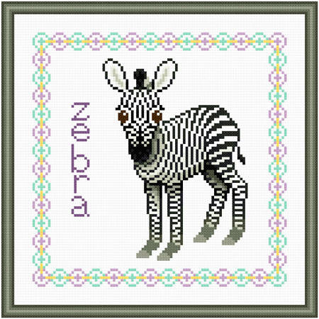 cross stitch pattern Baby Zebra