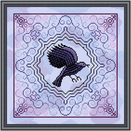 cross stitch pattern Caw-w Caw-w-w