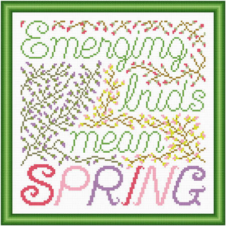 cross stitch pattern Emerging Buds Mean Spring