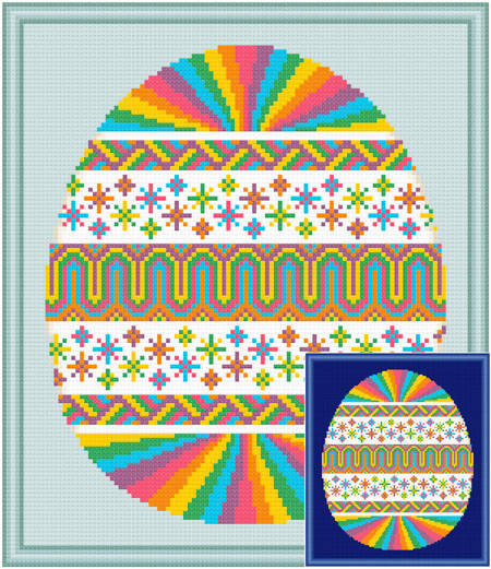 cross stitch pattern Easter Egg Design # 1 - Vivid