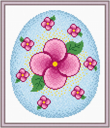 cross stitch pattern Easter Egg Design #3 - Flowers