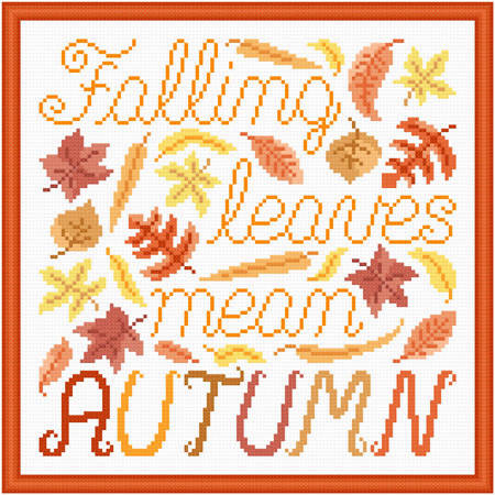 cross stitch pattern Falling Leaves Mean Autumn