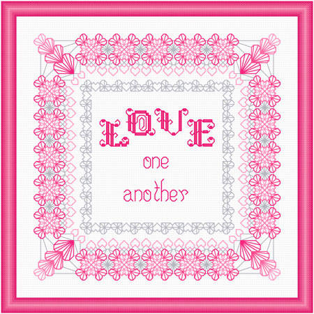 cross stitch pattern LOVE One Another