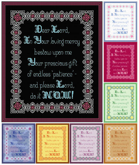 cross stitch pattern Patience - NOW!