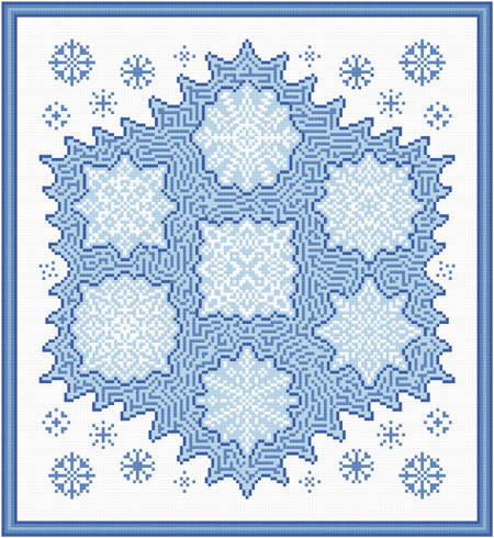 cross stitch pattern Snowflake Maze
