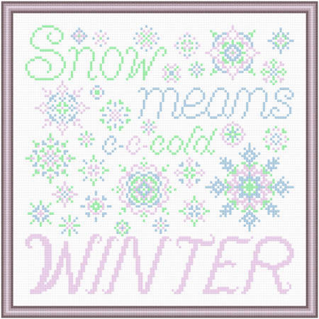 cross stitch pattern Snow Means Winter