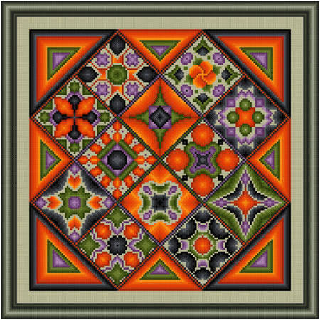 cross stitch pattern Enhanced Diamonds - Halloween