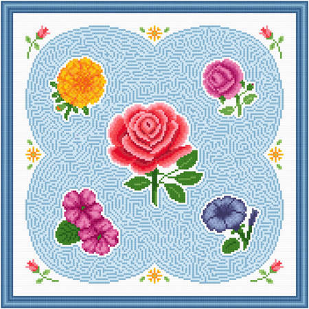 cross stitch pattern Flower Maze