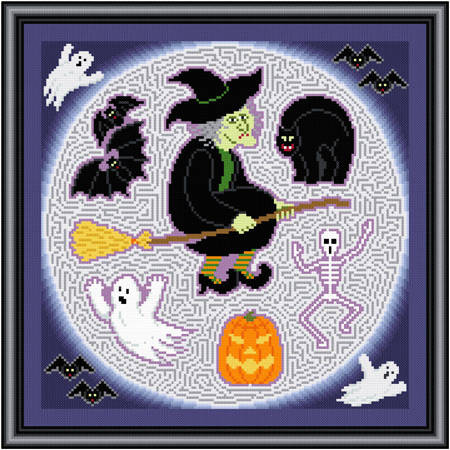cross stitch pattern Halloween Maze