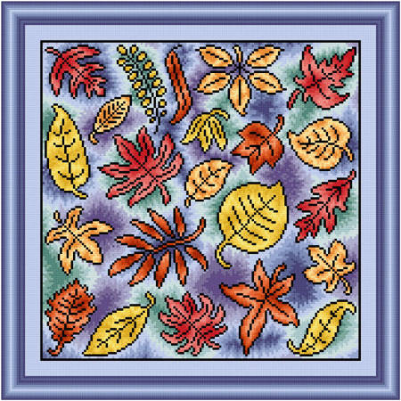 cross stitch pattern Leaves
