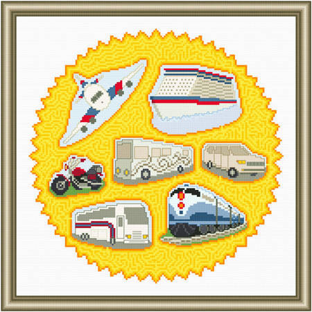 cross stitch pattern Vacation Travel Maze