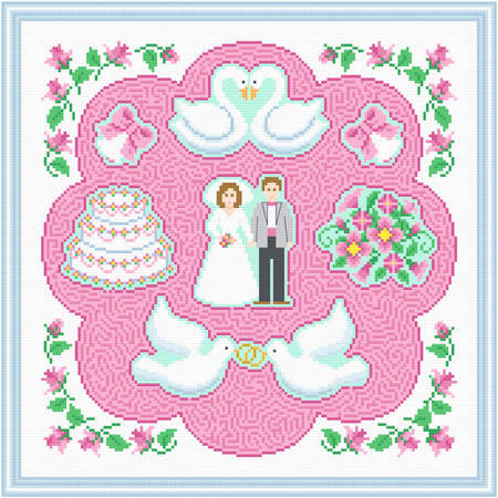 cross stitch pattern Wedding Maze