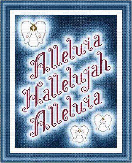 cross stitch pattern Hallelujah / Alleluia