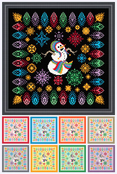 cross stitch pattern Party Time Snowman