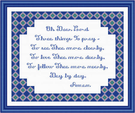 cross stitch pattern Three Things I Pray