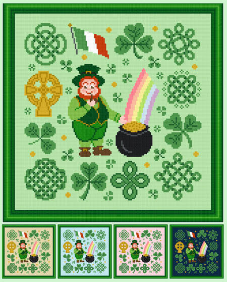 cross stitch pattern Jolly Leprechaun