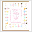 cross stitch pattern Ballerinas Baby Sampler