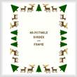 cross stitch pattern Deer/Evergreens Border/Frame - Adjust.