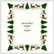 cross stitch pattern Deer/Evergreens-Deluxe Border- Adj.