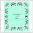 cross stitch pattern Elephant Border/Frame - Adjustable