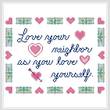 cross stitch pattern Love Your Neighbor