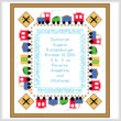 cross stitch pattern Train Baby Sampler