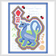 cross stitch pattern Spring Dragon Baby Announcement