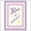 cross stitch pattern God Is Patient - Pink Flowers