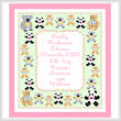 cross stitch pattern Teddy Birth Announcement - 14 x 16