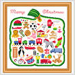 cross stitch pattern Merry Christmas