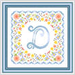cross stitch pattern Monogram in Flowers - D