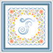 cross stitch pattern Monogram in Flowers - F
