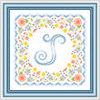 cross stitch pattern Monogram in Flowers - J