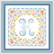 cross stitch pattern Monogram in Flowers - K