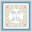 cross stitch pattern Monogram in Flowers - M