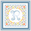 cross stitch pattern Monogram in Flowers - R