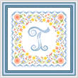 cross stitch pattern Monogram in Flowers - T
