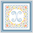 cross stitch pattern Monogram in Flowers - X