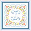 cross stitch pattern Monogram in Flowers - Z