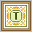 cross stitch pattern Classic Monogram - T